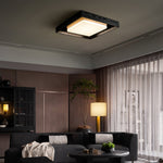 Kurin Wood Frame Ceiling Light – Modern Flush Mount LED for Bedroom, Dining, Living Room