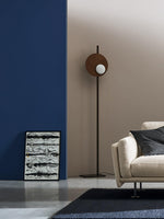 Kwic Modern LED Floor Lamp with Glass Diffuser for Living Room