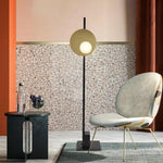 Kwic Modern LED Floor Lamp with Glass Diffuser for Living Room