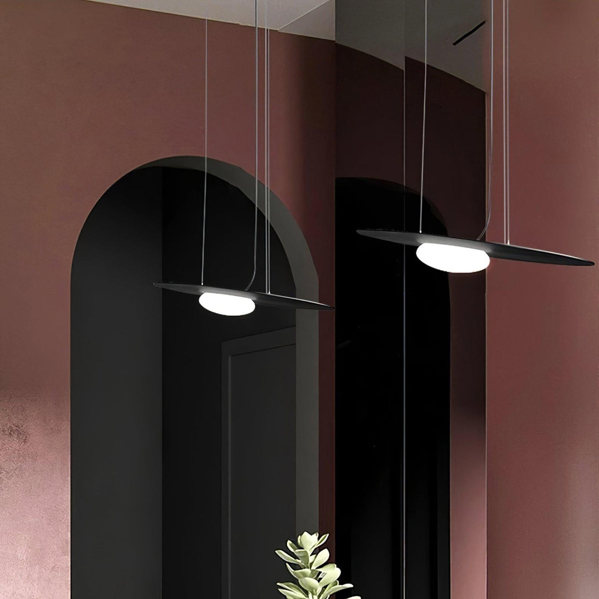 Kwic Modern LED Pendant Light in Glass and Iron for Living Spaces