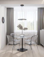 Kwic Modern LED Pendant Light in Glass and Iron for Living Spaces