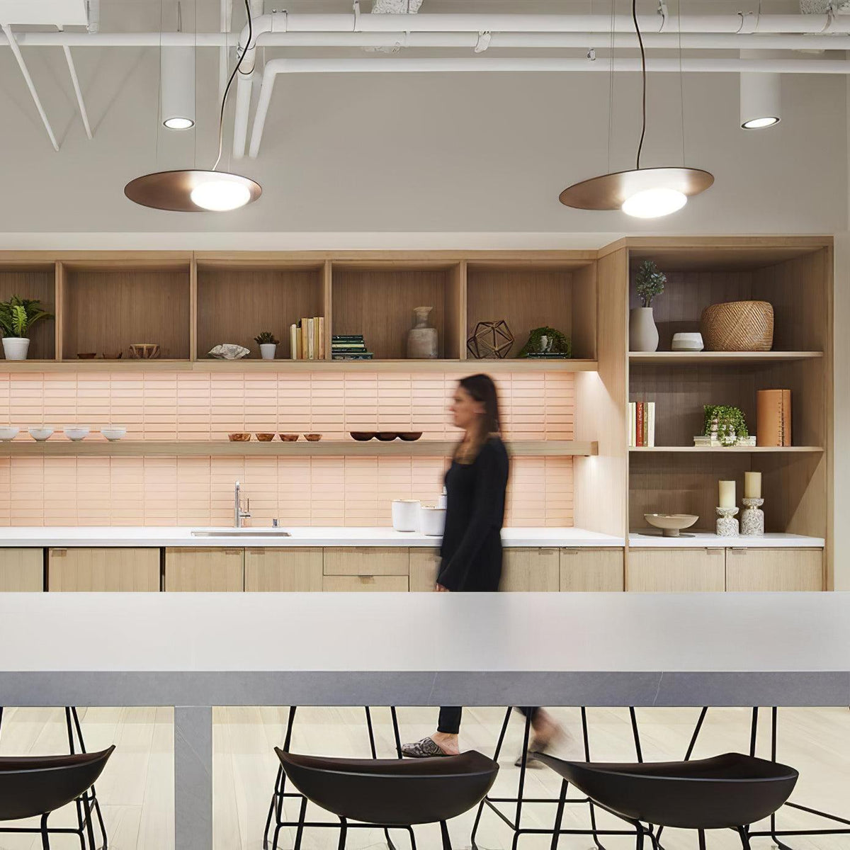 Kwic Modern LED Pendant Light in Glass and Iron for Living Spaces