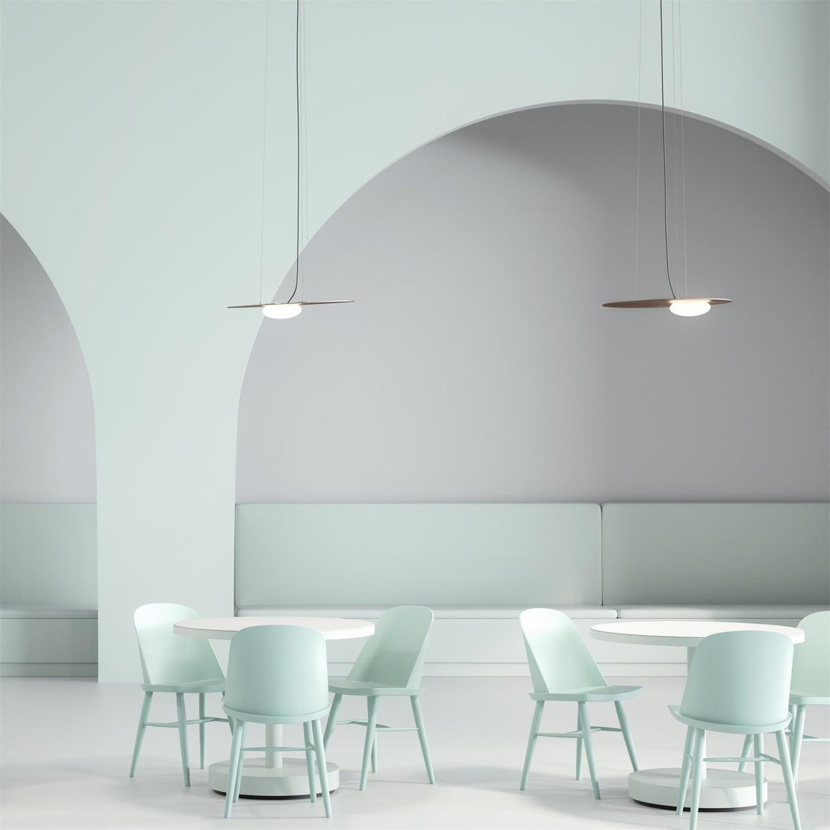 Kwic Modern LED Pendant Light in Glass and Iron for Living Spaces