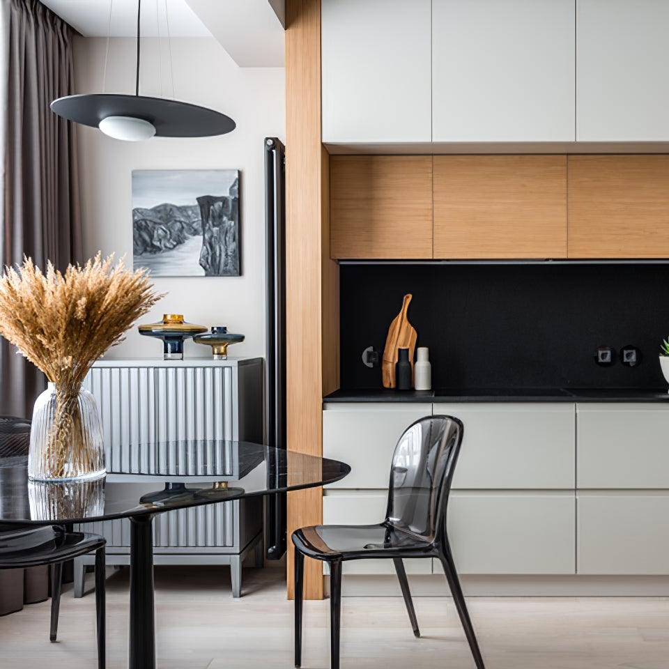 Kwic Modern LED Pendant Light in Glass and Iron for Living Spaces