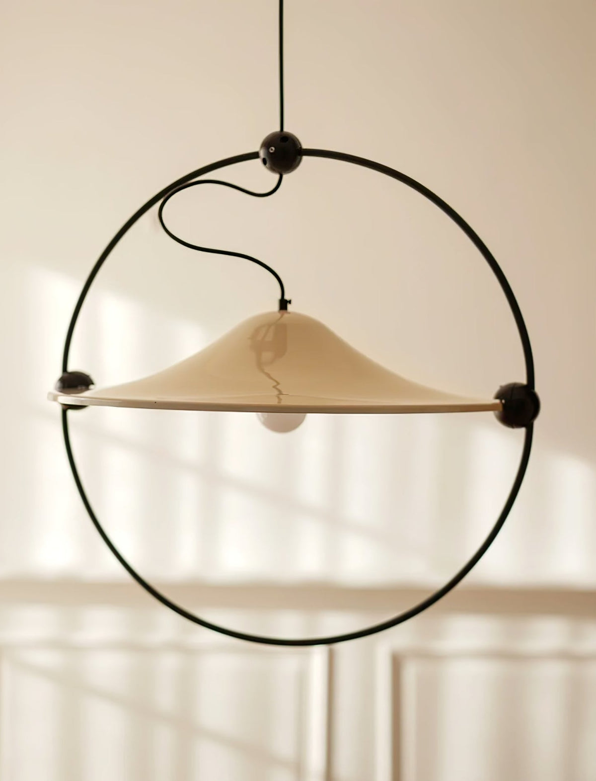 Kyra Pendant Light — Sculptural Golden Shade in Metal Ring