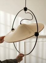 Kyra Pendant Light — Sculptural Golden Shade in Metal Ring