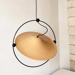 Kyra Pendant Light — Sculptural Golden Shade in Metal Ring