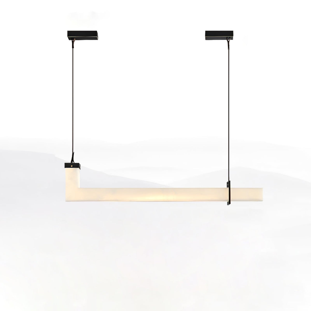 L-Axis Alabaster Pendant Light – Modern Linear LED Chandelier