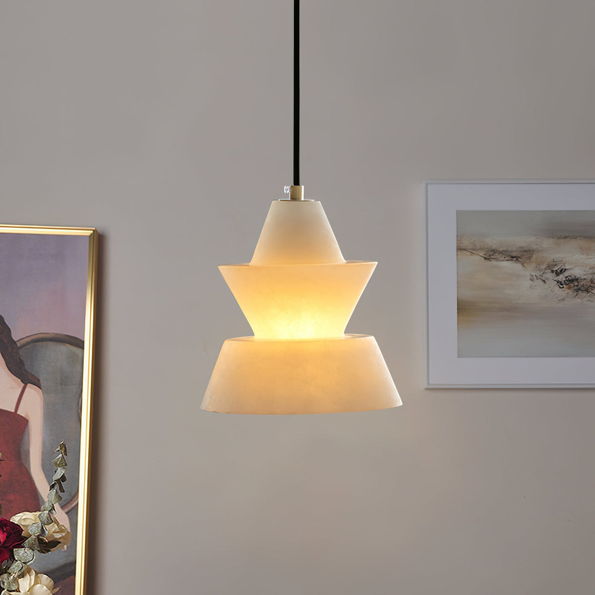 LAB S18 Alabaster Pendant Light – Modern Minimalist Ceiling Lamp