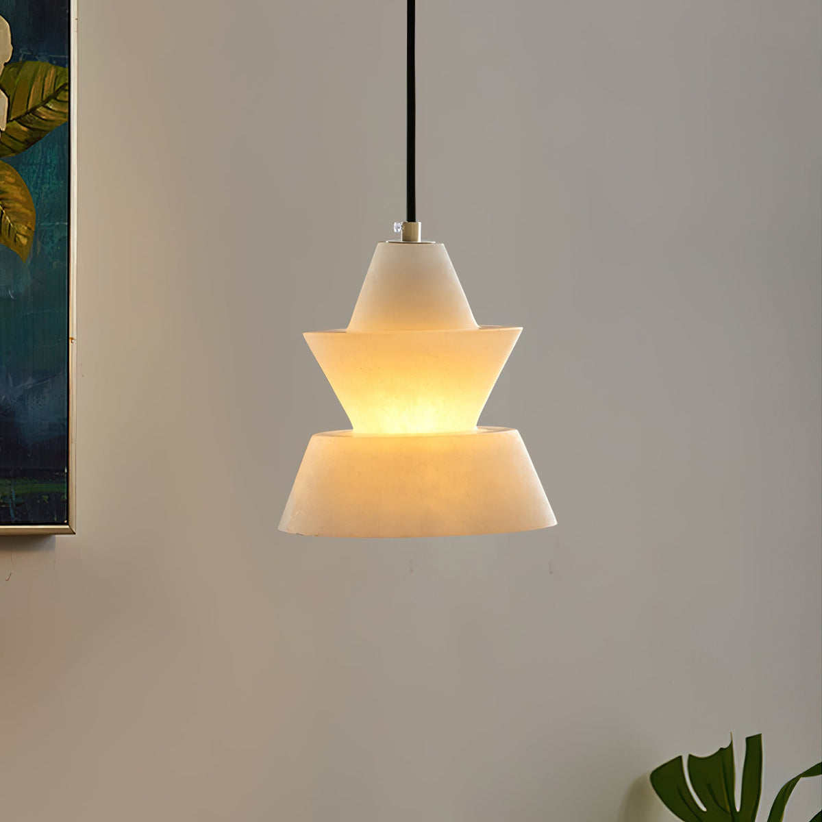 LAB S18 Alabaster Pendant Light – Modern Minimalist Ceiling Lamp