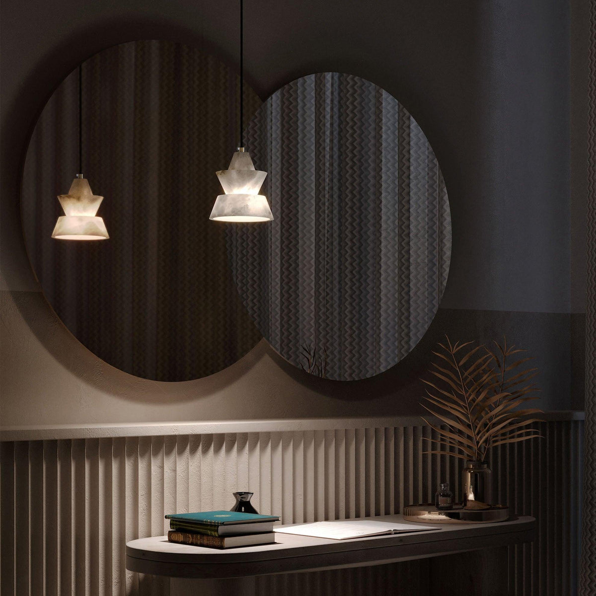 LAB S18 Alabaster Pendant Light – Modern Minimalist Ceiling Lamp