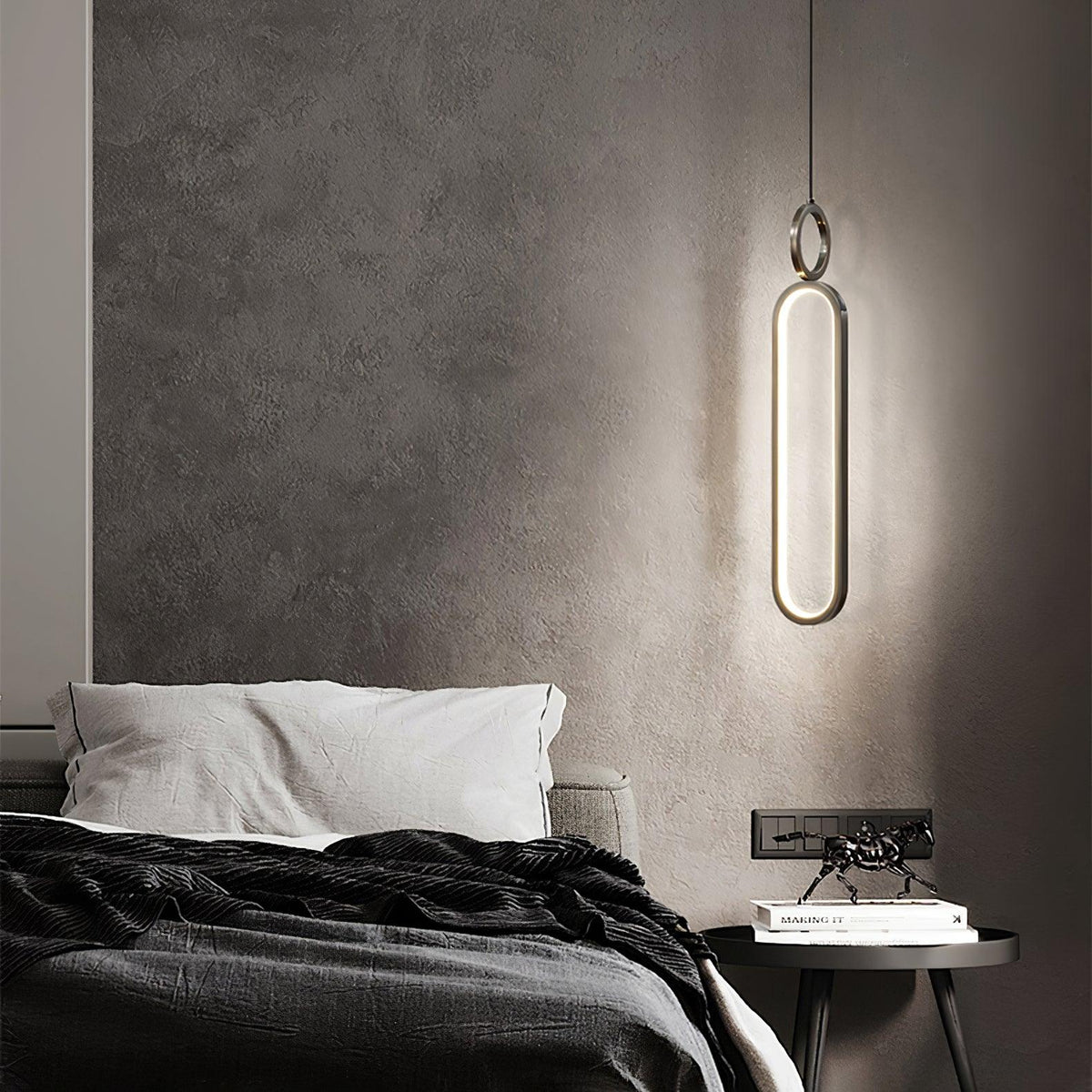 Led Oval Linear Pendant Light