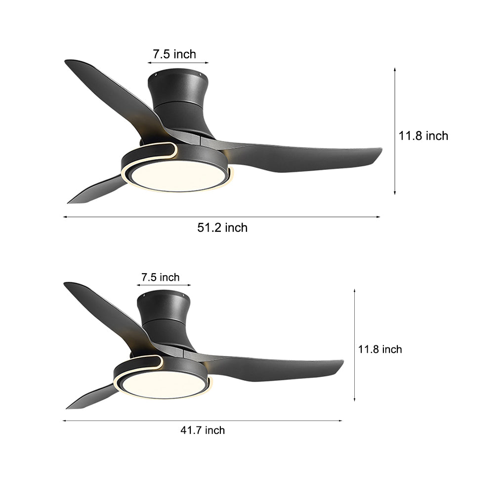 Modern Ceiling Fan with Dimmable LED Light and Remote Control