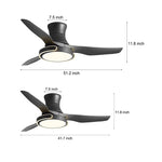 Modern Ceiling Fan with Dimmable LED Light and Remote Control