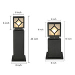 Retro European Solar Bollard Light with Frosted Glass Shade