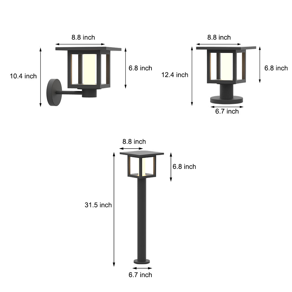 LED Post Lights with Rain Shield, Sand Gray Outdoor Landscape Lighting