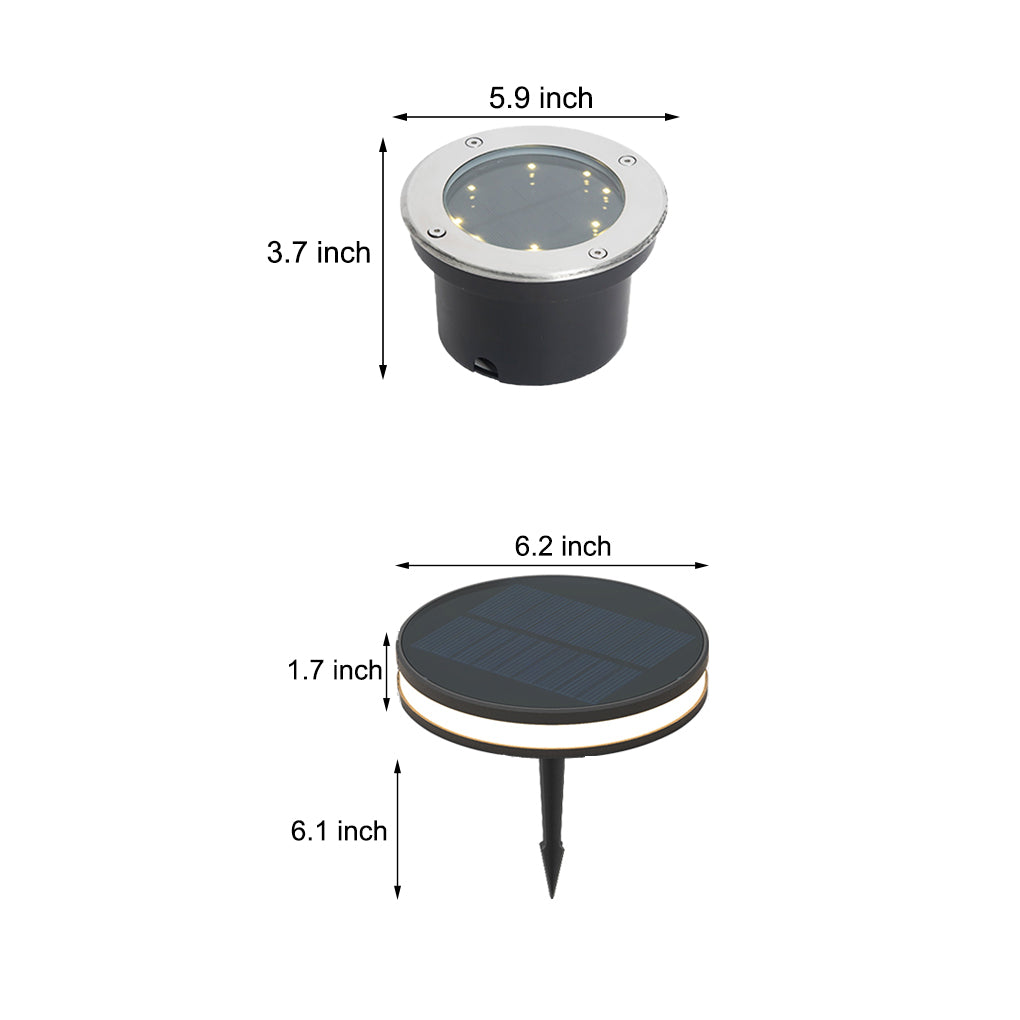 Solar Led Waterproof Embedded Ground Lights For Outdoor Garden Lawn