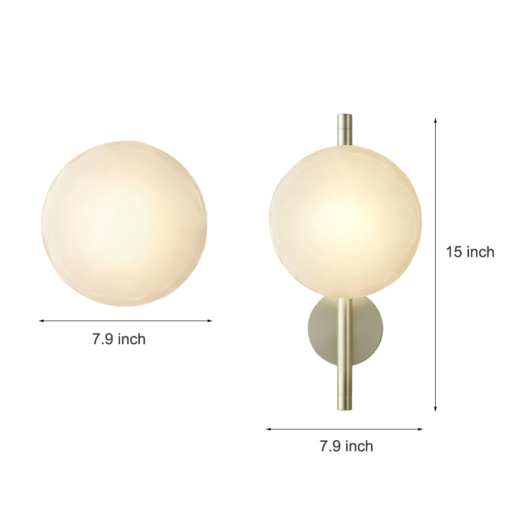 Round Glass Shell Design Wall Sconce Modern Bedside Study Wall Lamp