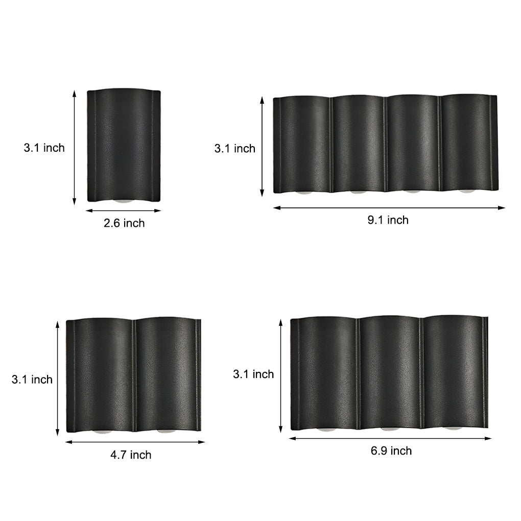 Creative Wave Arc Design Up And Down Lights Led Outdoor Wall Lights Wall Sconces Waterproof