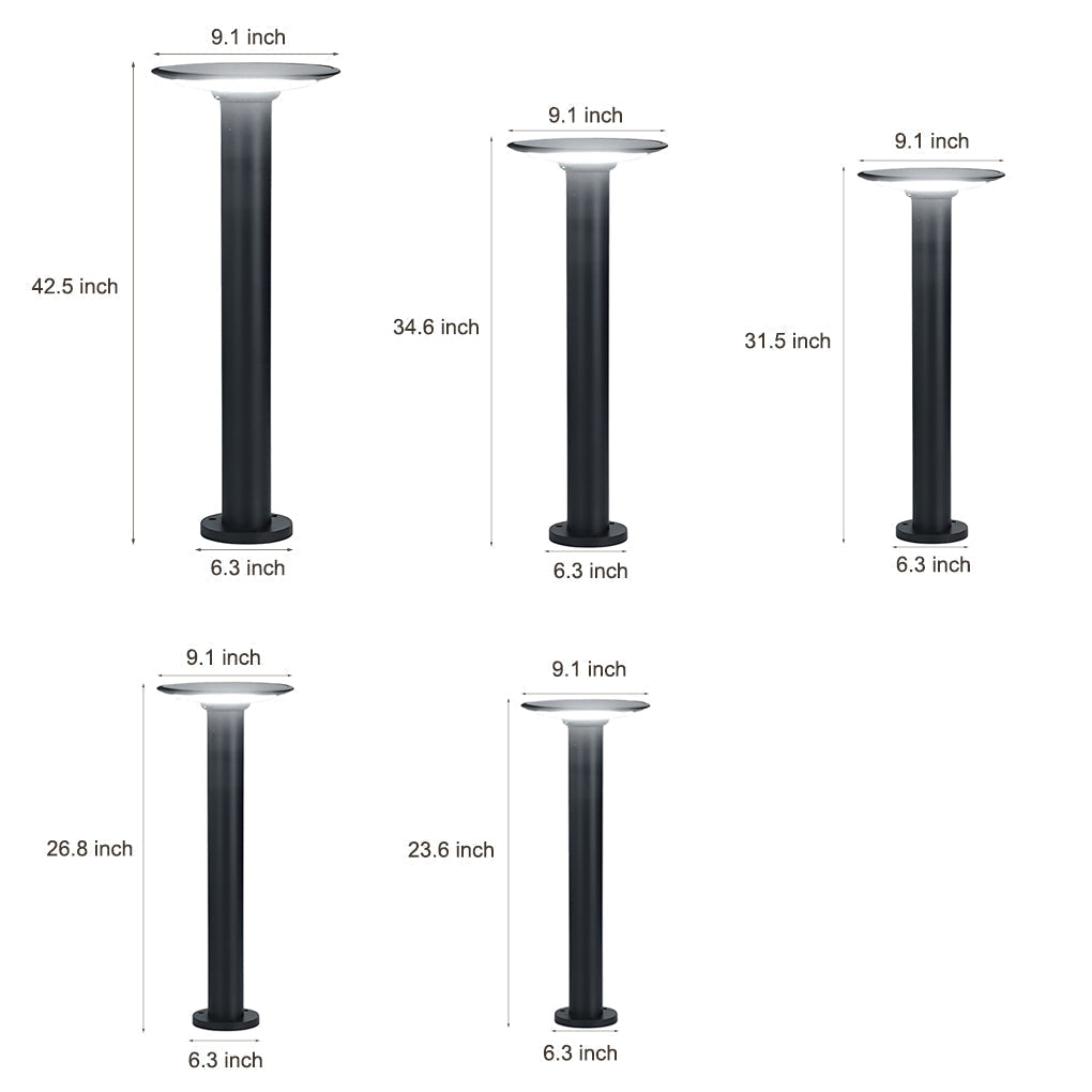 Round Ufo Shaped Led Waterproof Solar Path Lights