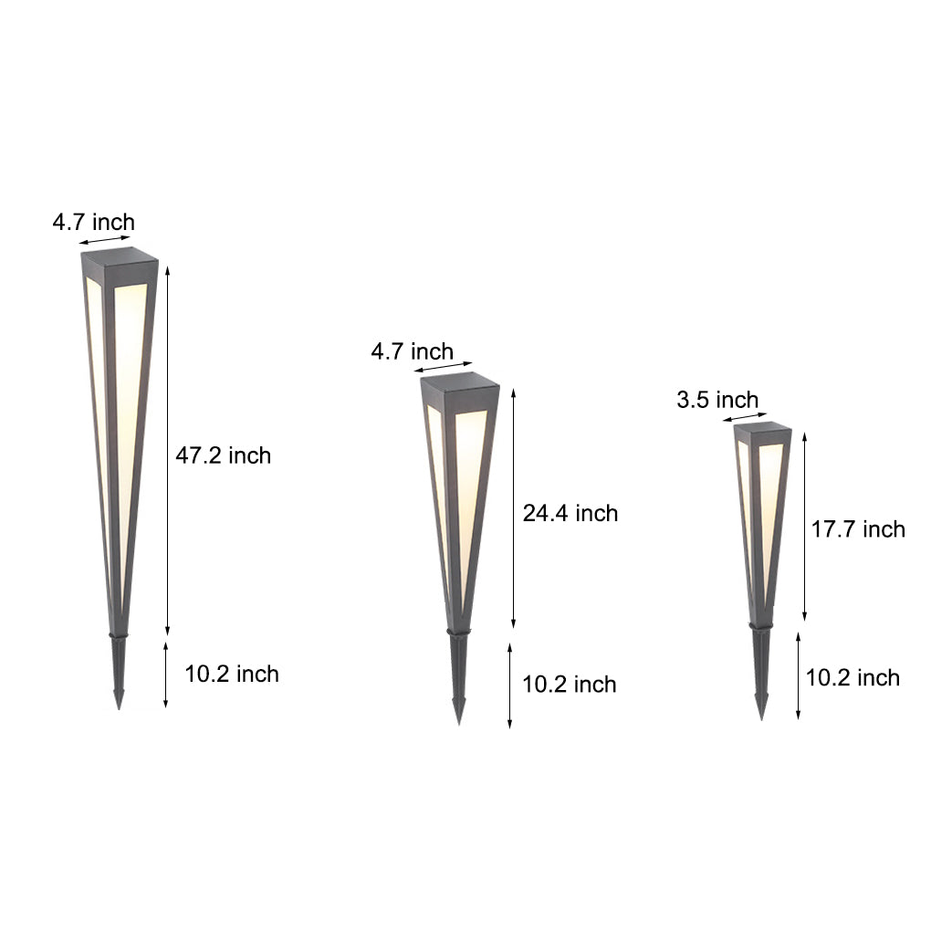 LumaPath Square RGB Solar Pathway Light with Conical Base for Modern Landscapes