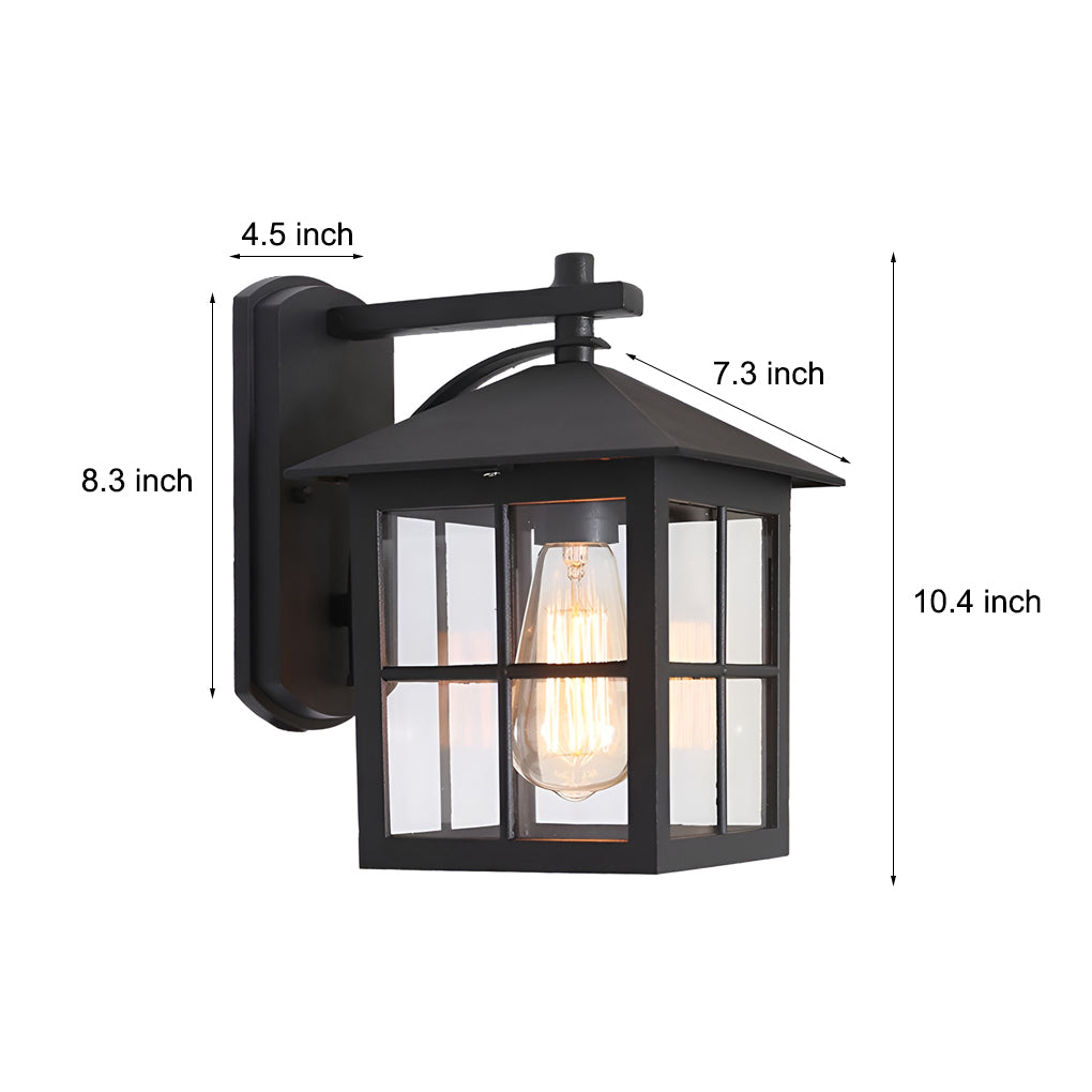 Lantern Shaped Glass Waterproof Modern Wall Sconce