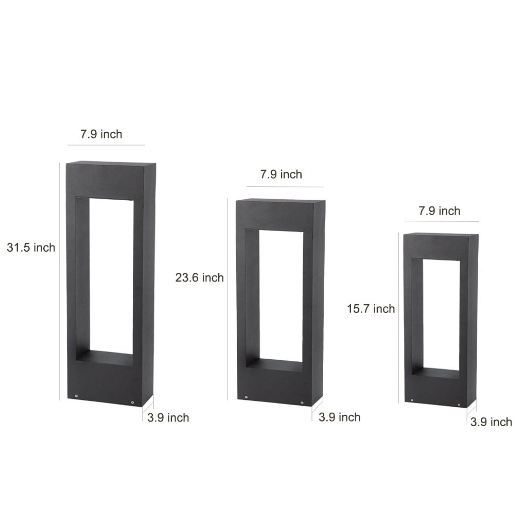 Slim Rectangular LED Lawn Light in Black Aluminum for Modern Landscape Illumination