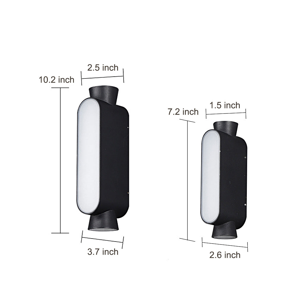 Up And Down Lights Black Modern Outdoor Wall Sconce