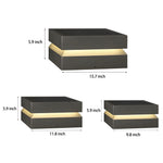 Square Black Modern Solar Post Lights