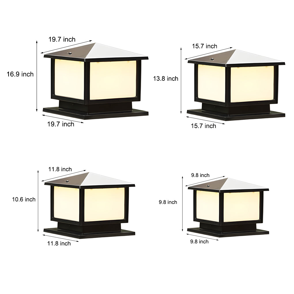 Solar-Powered Aluminum Post Cap Light with Three-Step Dimming for Modern Outdoor Spaces
