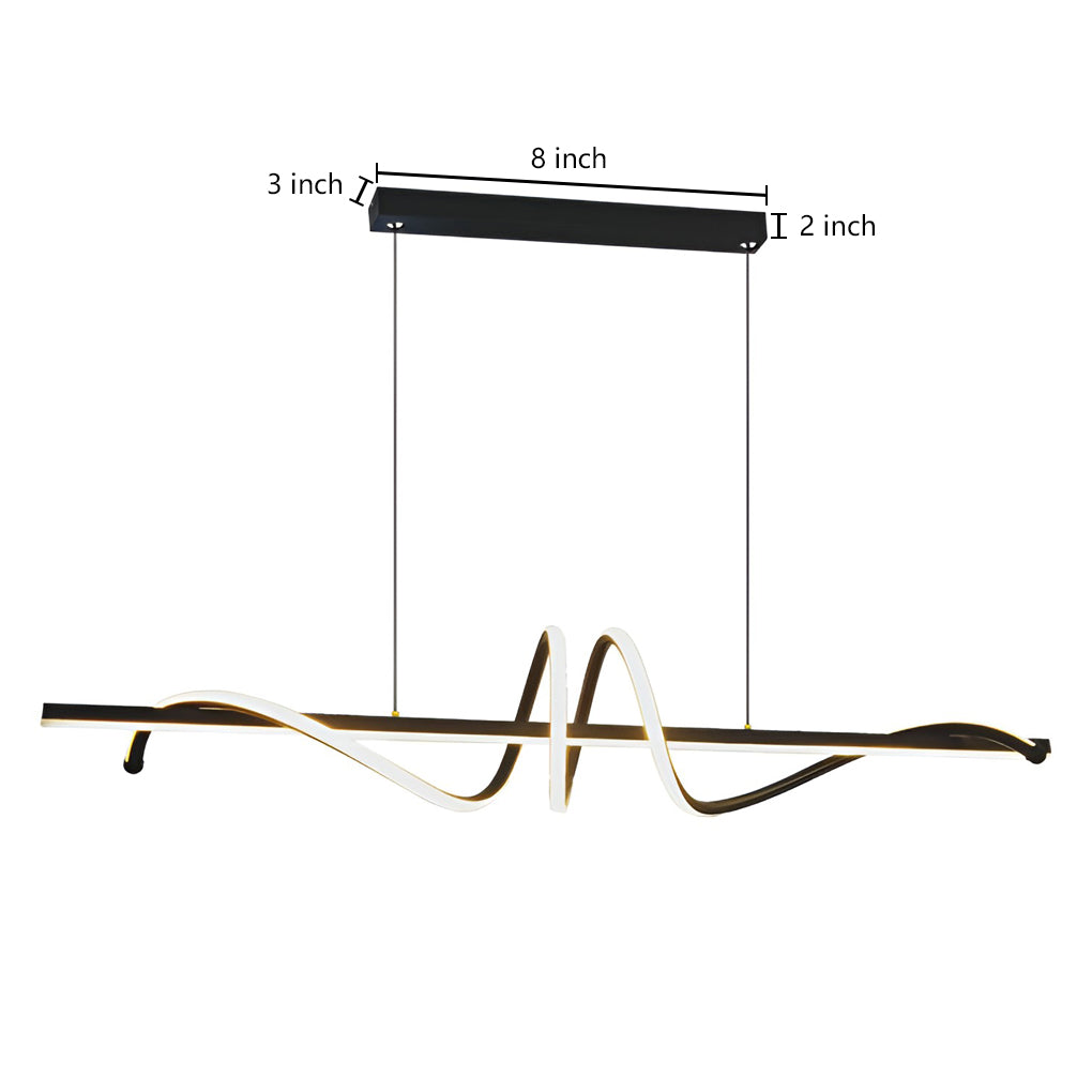 Nordic LED Linear Chandelier with Stepless Dimming for Modern Dining and Kitchen Spaces