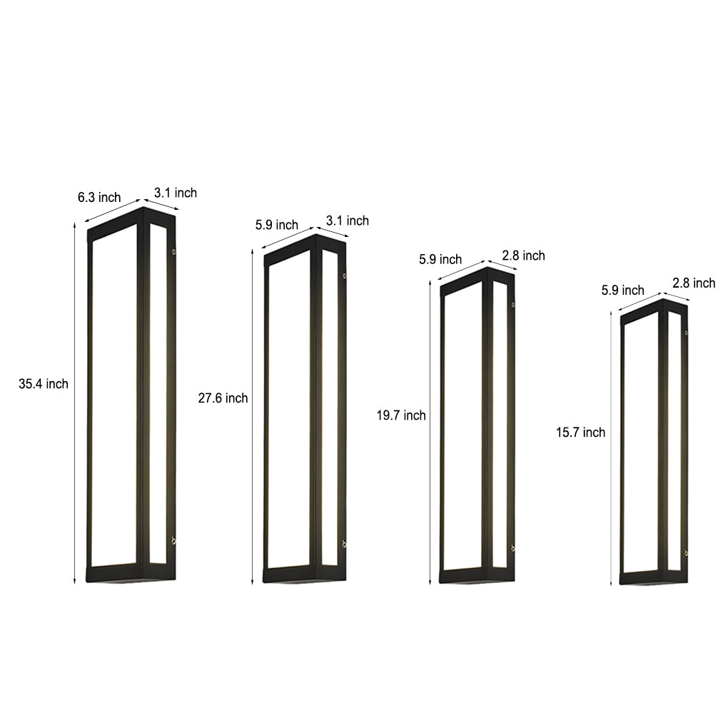 Rectangular Black Modern Outdoor Wall Lamp Li002194