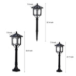 Solar LED Post Light with 3-Step Dimming, Die-Cast Aluminum Outdoor Lamp