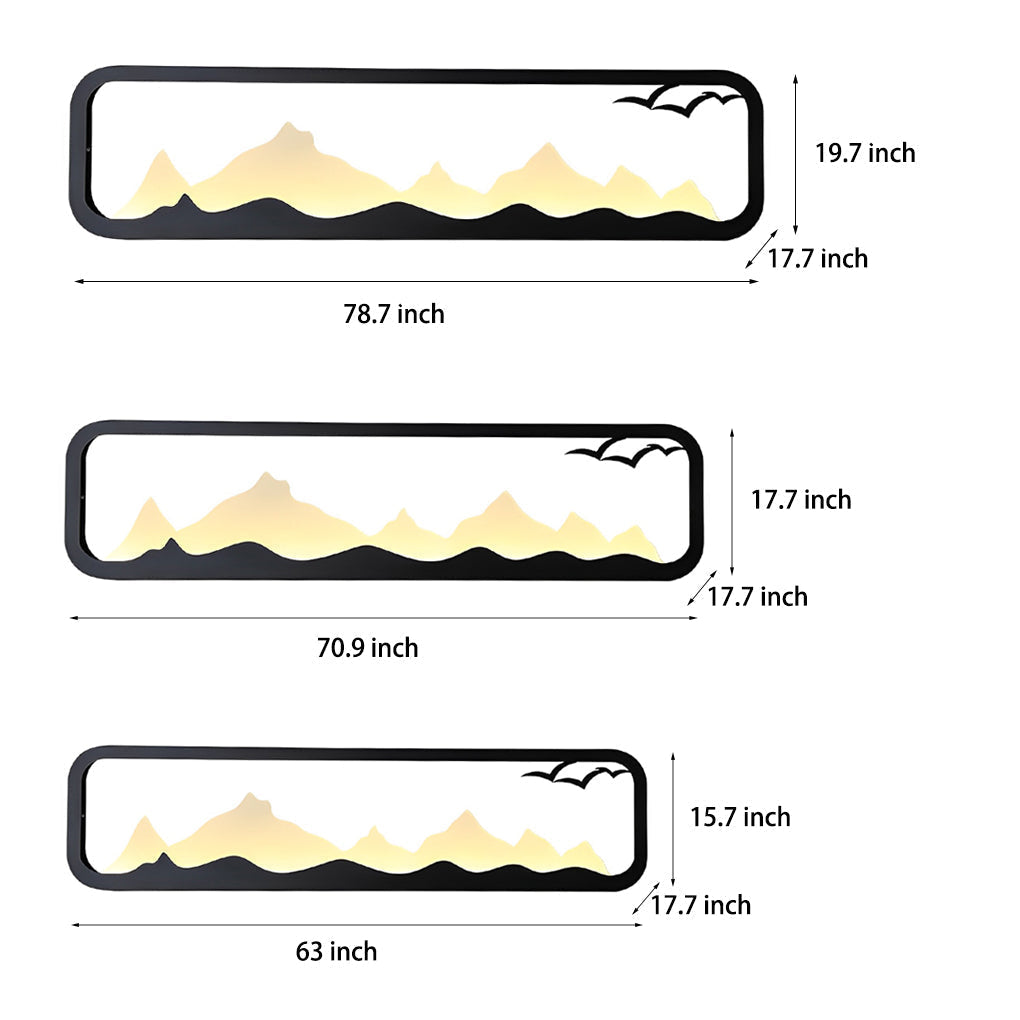 Rectangular Mountain Scenery Utdoor Wall Lamp Li002411