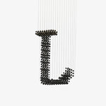 Charcoal Sculptural Linear Chandelier, Handcrafted Stone LED Pendant for Modern Interiors