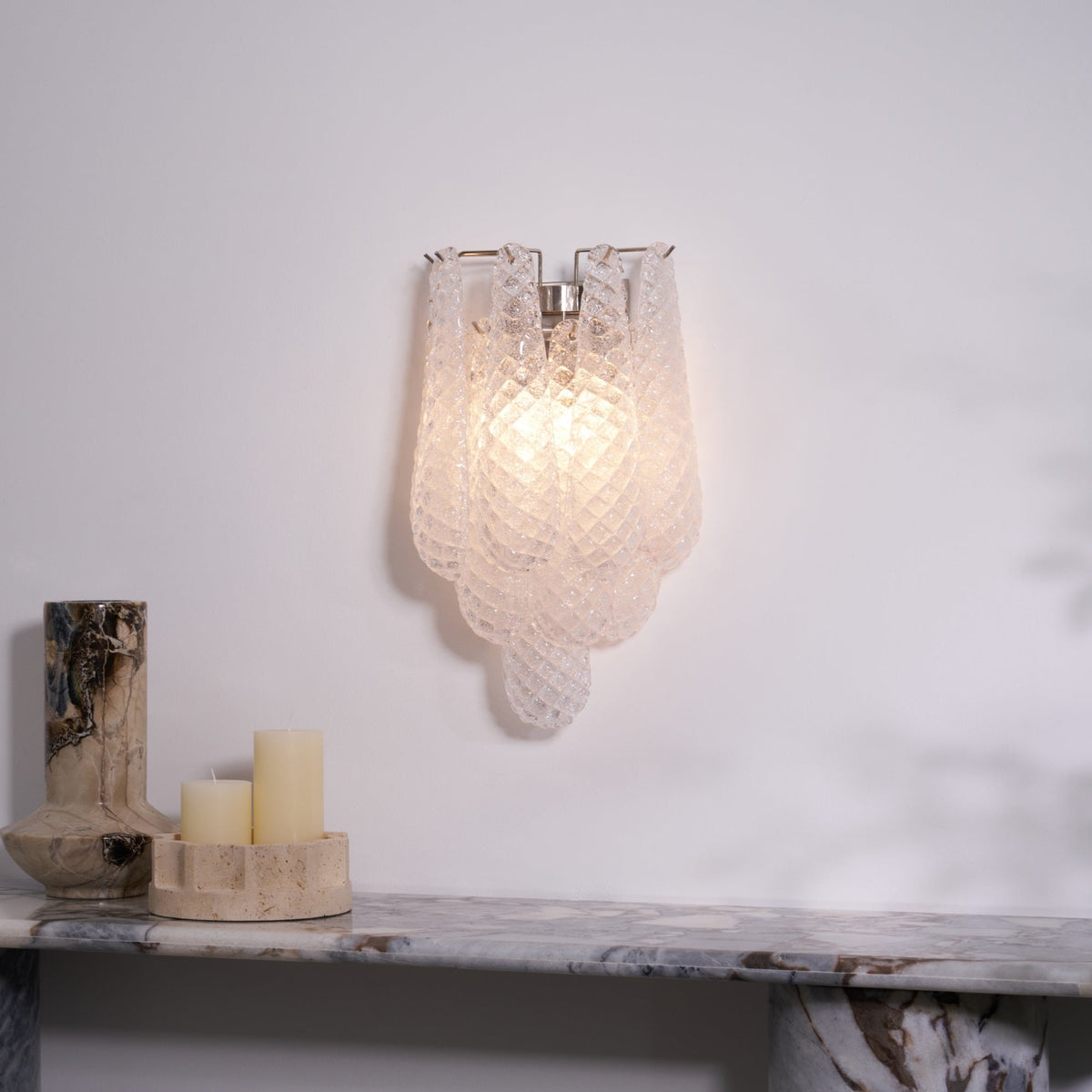 Lagoon Bloom Wall Sconce – Hand-Blown Glass Floral Wall Light for Modern Interiors