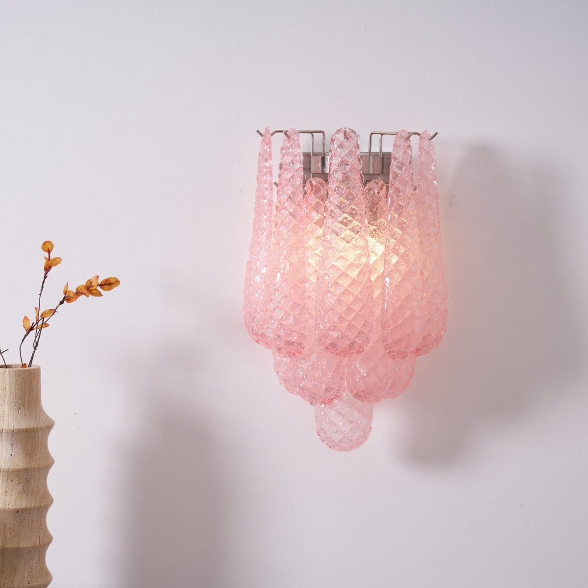 Lagoon Bloom Wall Sconce – Hand-Blown Glass Floral Wall Light for Modern Interiors