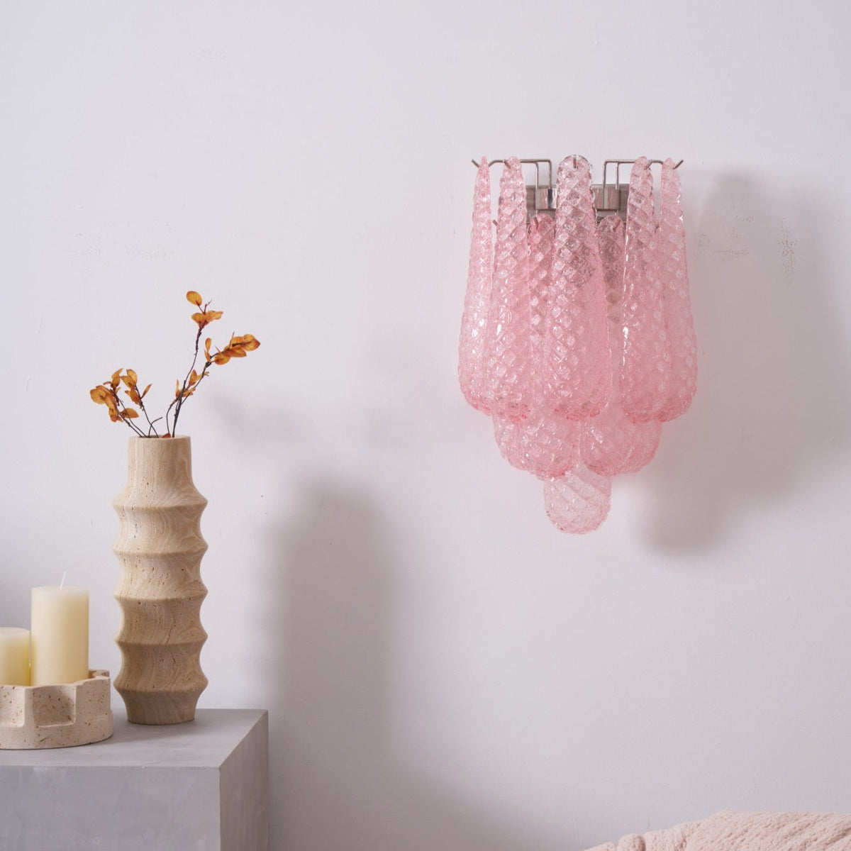 Lagoon Bloom Wall Sconce – Hand-Blown Glass Floral Wall Light for Modern Interiors