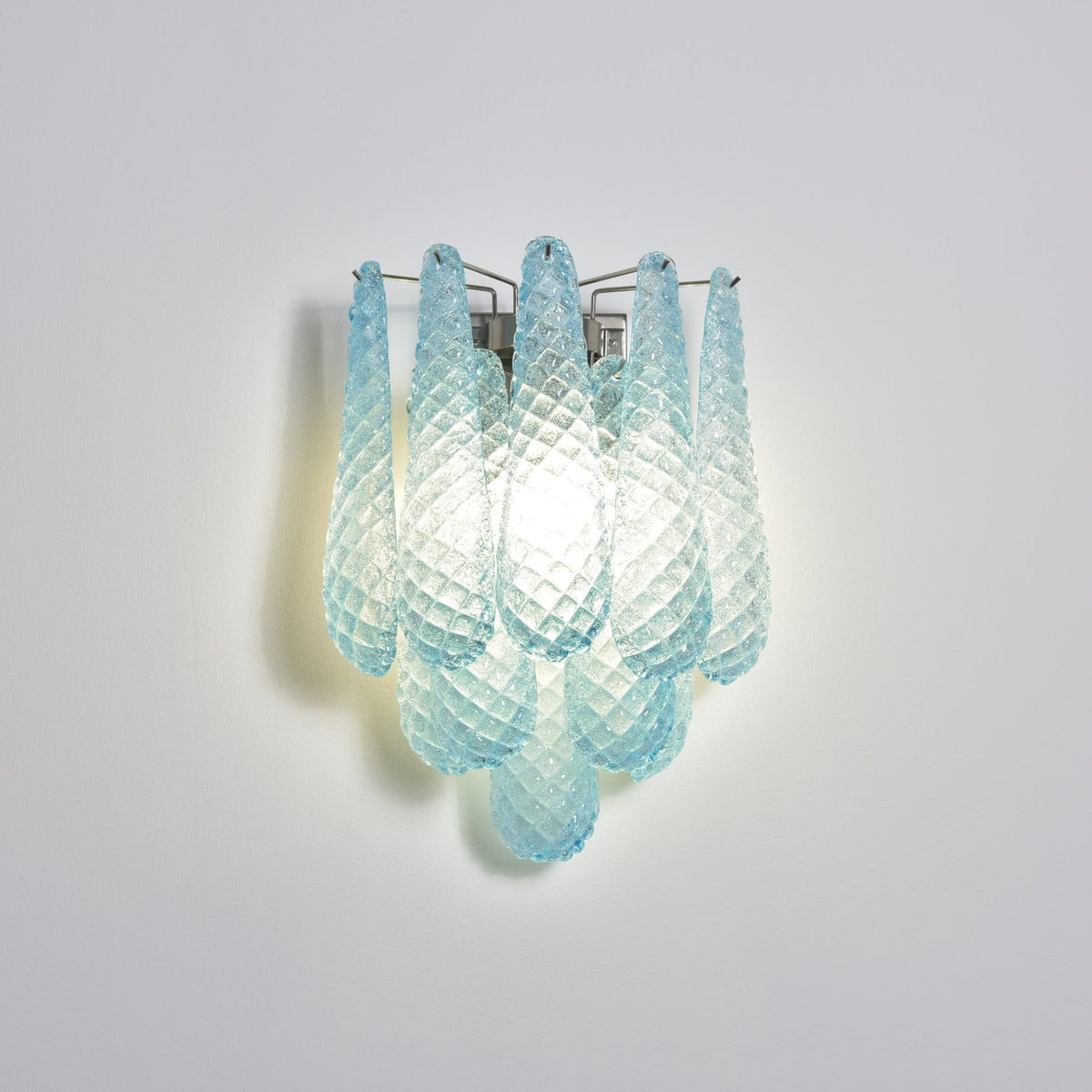Lagoon Bloom Wall Sconce – Hand-Blown Glass Floral Wall Light for Modern Interiors