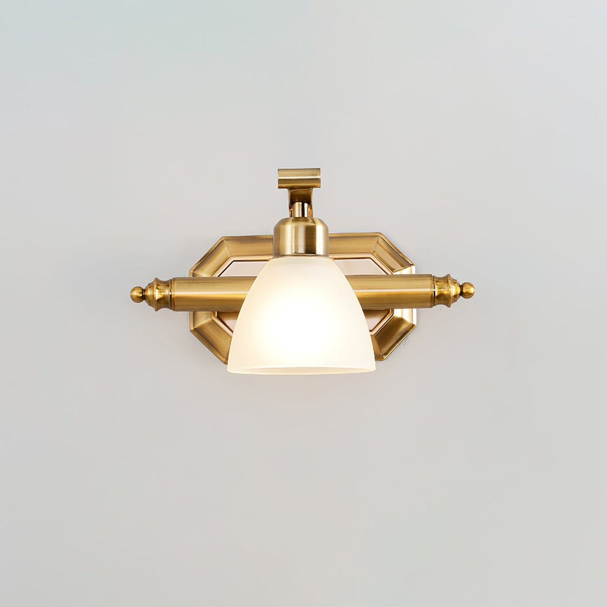 Lana Classic Four-Light Brass Bathroom Wall Sconce in Frosted Glass