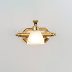 Lana Classic Four-Light Brass Bathroom Wall Sconce in Frosted Glass