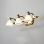 Lana Classic Four-Light Brass Bathroom Wall Sconce in Frosted Glass