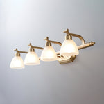 Lana Classic Four-Light Brass Bathroom Wall Sconce in Frosted Glass