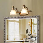 Lana Classic Four-Light Brass Bathroom Wall Sconce in Frosted Glass