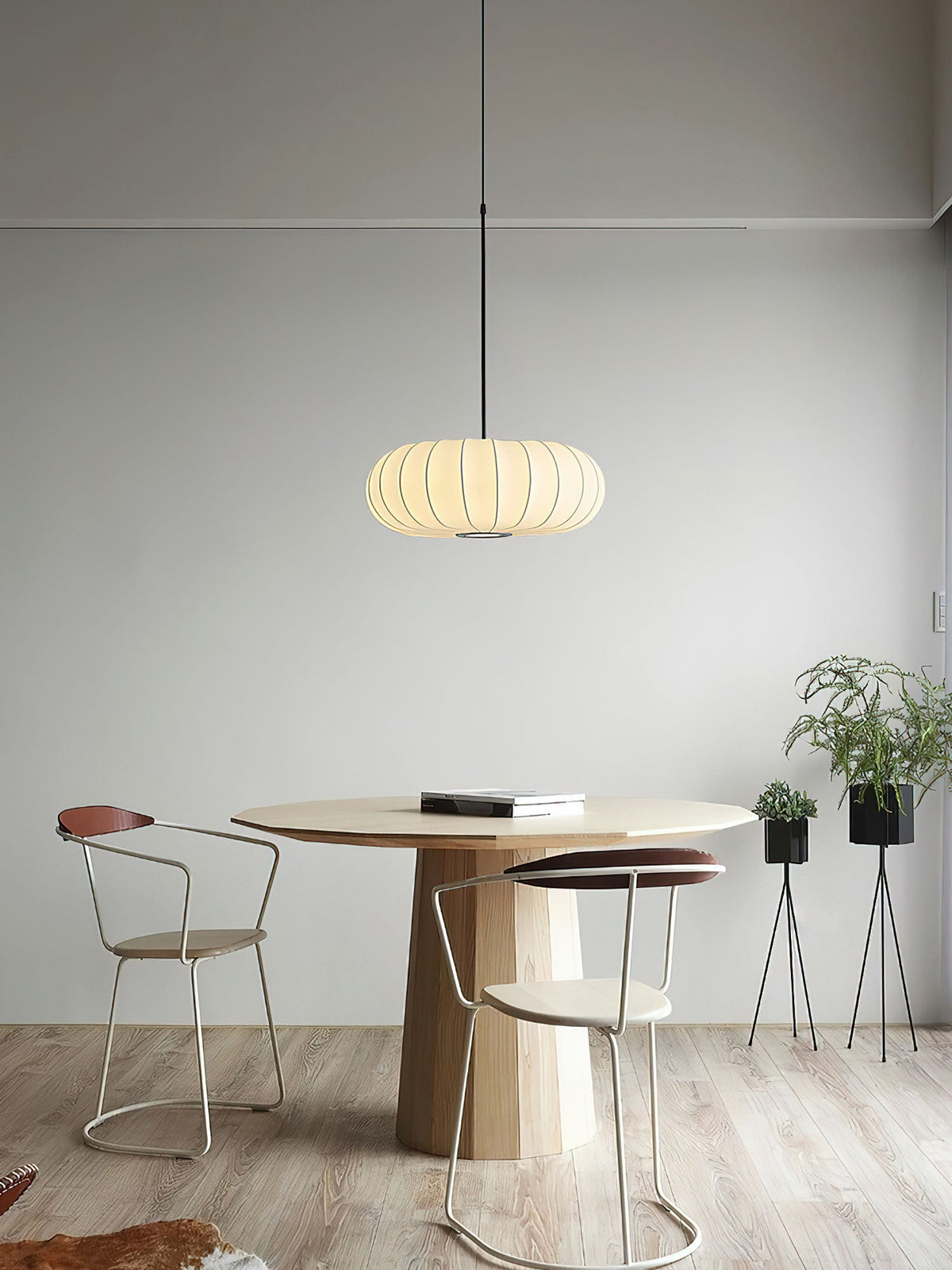 Lantern Silk Pendant Light – Modern Designer Hanging Lamp for Dining & Living