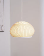 Lantern Knit Pendant Light – Woven Fabric Shade, Modern Minimalist Ceiling Lamp