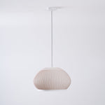 Lantern Knit Pendant Light – Woven Fabric Shade, Modern Minimalist Ceiling Lamp