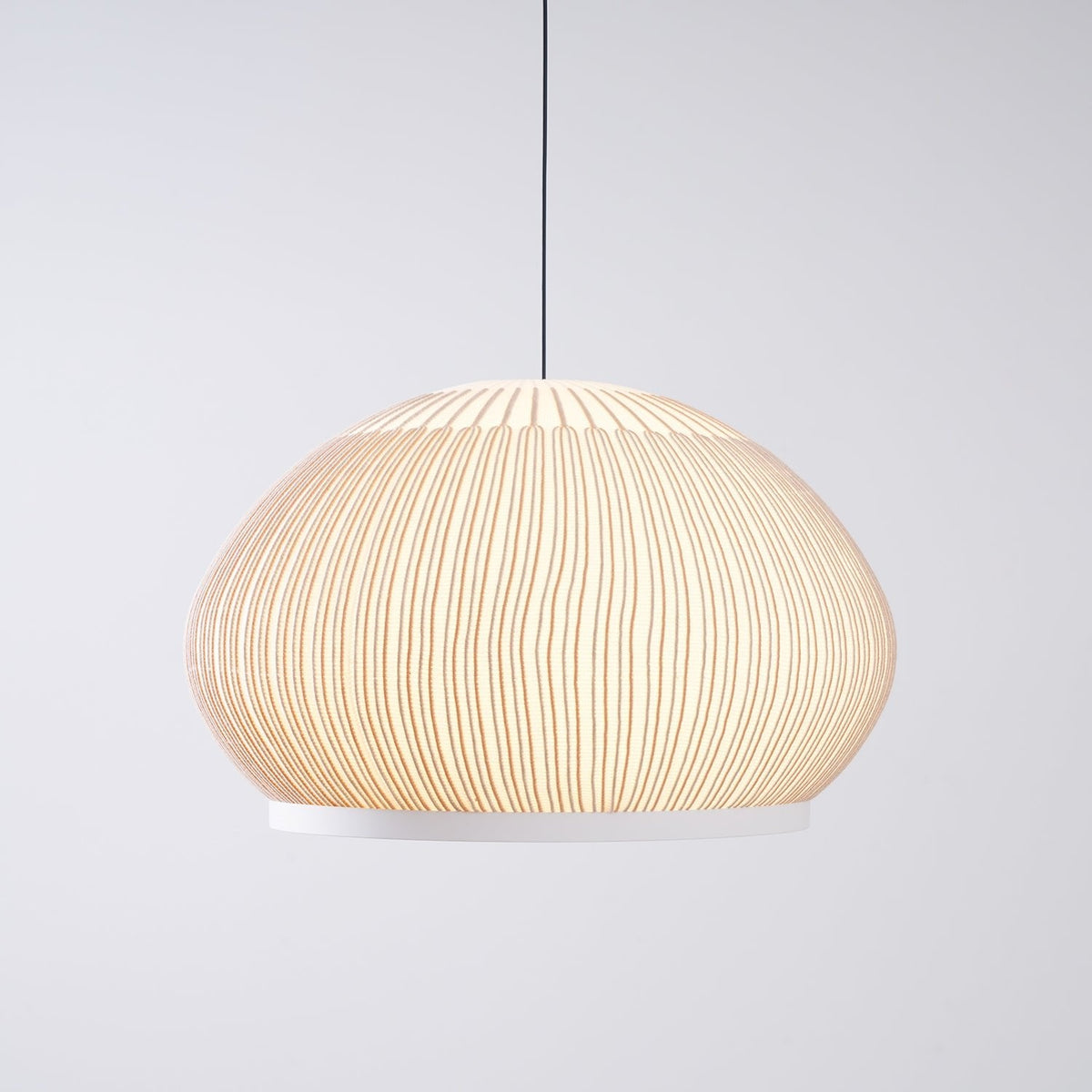 Lantern Knit Pendant Light – Woven Fabric Shade, Modern Minimalist Ceiling Lamp