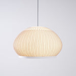 Lantern Knit Pendant Light – Woven Fabric Shade, Modern Minimalist Ceiling Lamp