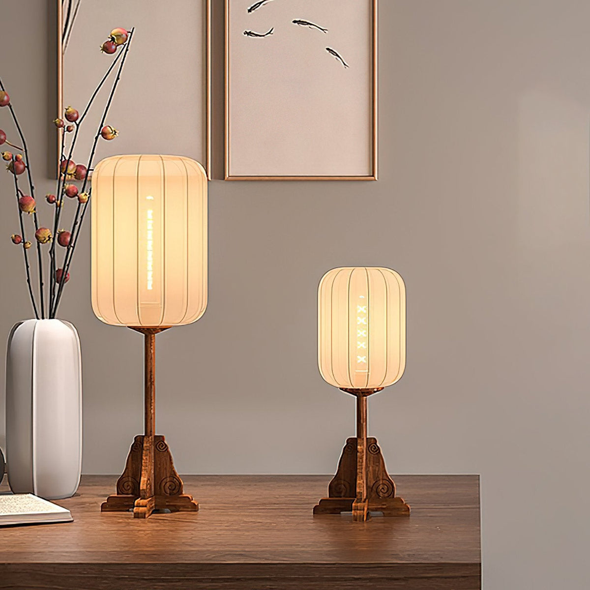 Lantern Cloth Art Table Lamp